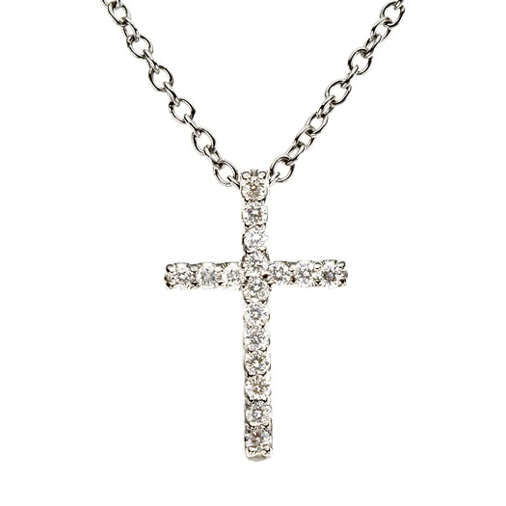 .085 cttw Diamond Cross Necklace in Platinum