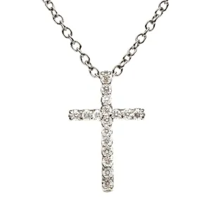 .085 cttw Diamond Cross Necklace in Platinum