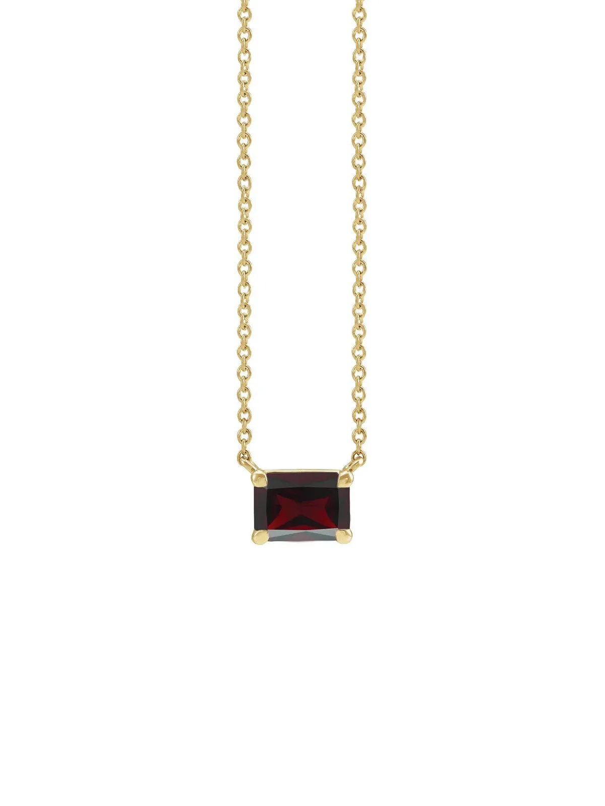 1.00ct Garnet 18K Gold Pendant Chain Necklace