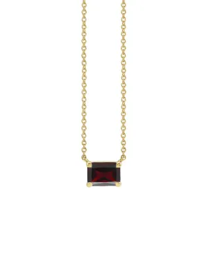 1.00ct Garnet 18K Gold Pendant Chain Necklace