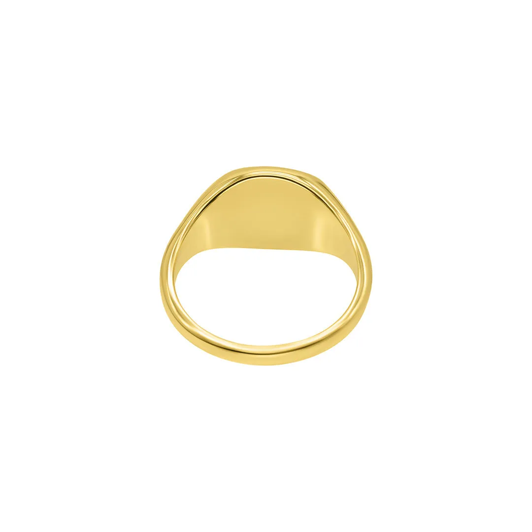 14k Gold Plated Square Face Signet Pinky Ring