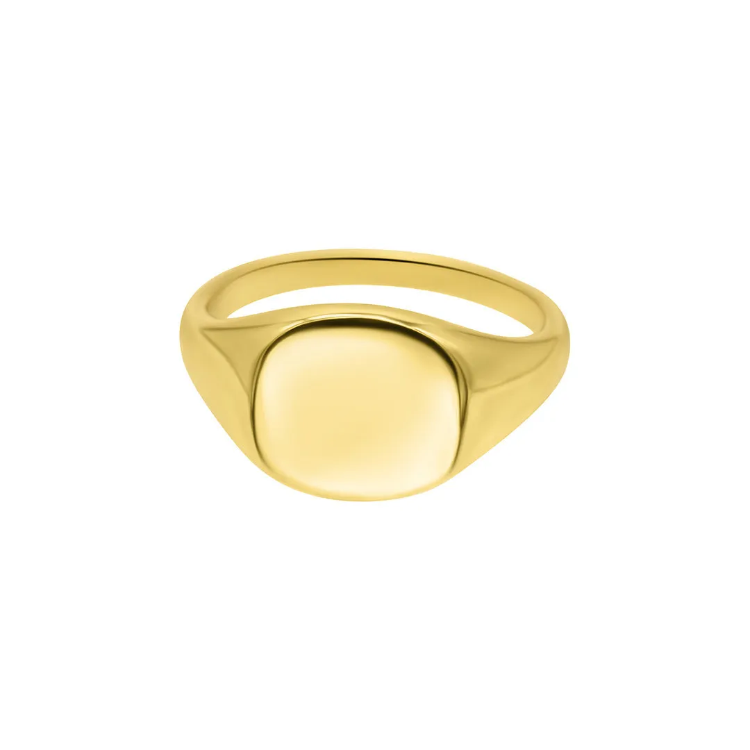 14k Gold Plated Square Face Signet Pinky Ring