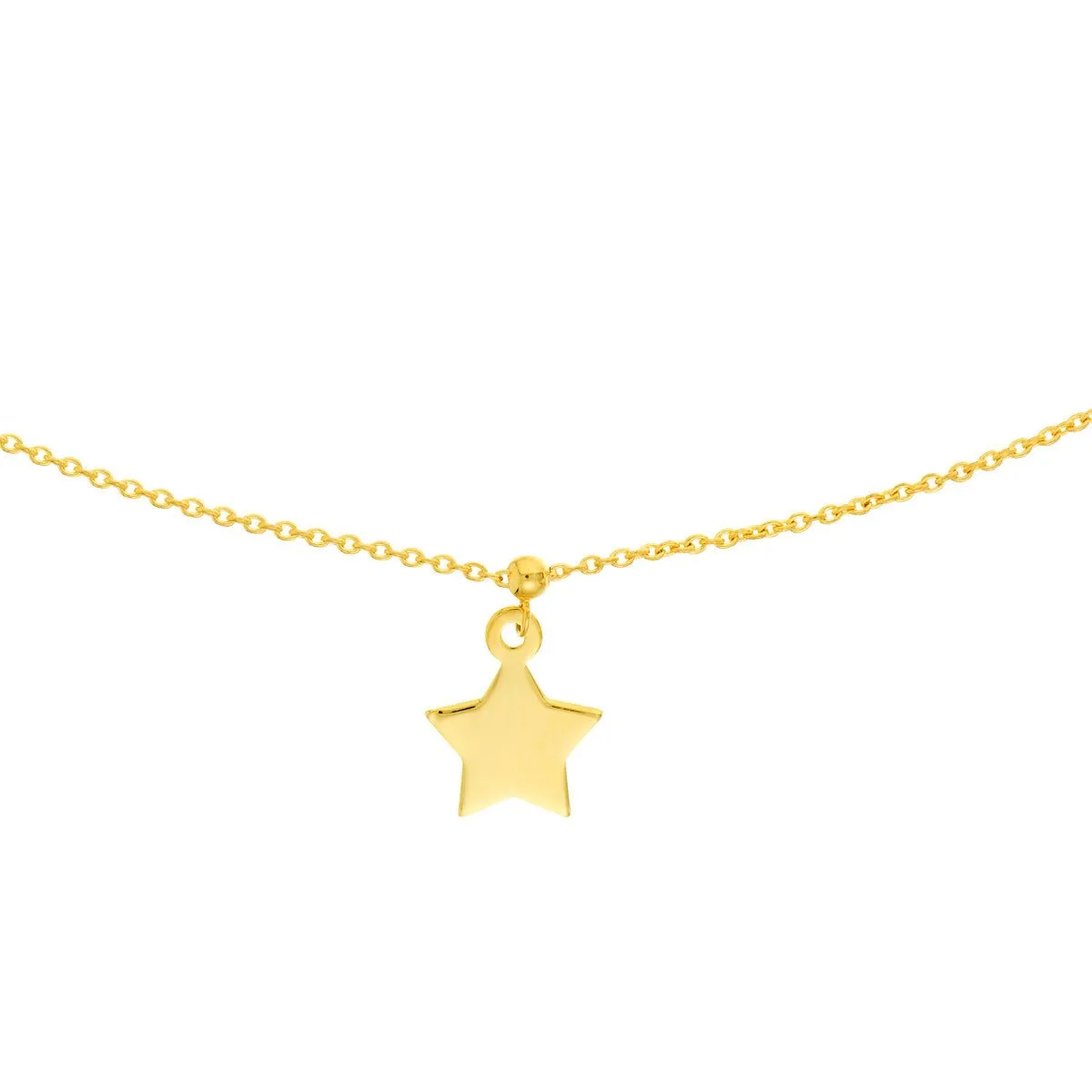 14K Yellow Gold Star Dangle Trio Adjustable Choker