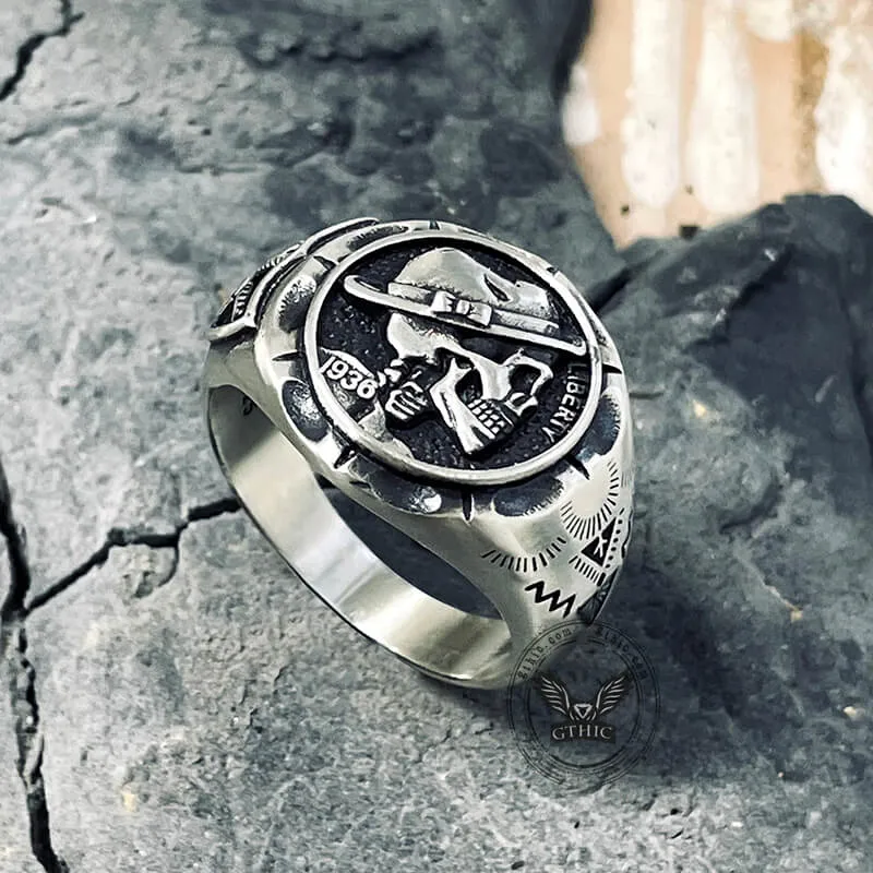 1936 Hobo Nickels Liberty Sterling Silver Skull Ring