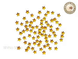 3mm Yellow Topaz Star Flat Back Acrylic Rhinestone Nail Art - 100 pcs