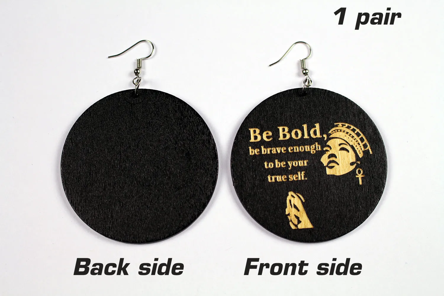 African black wooden earrings  | BE BOLD