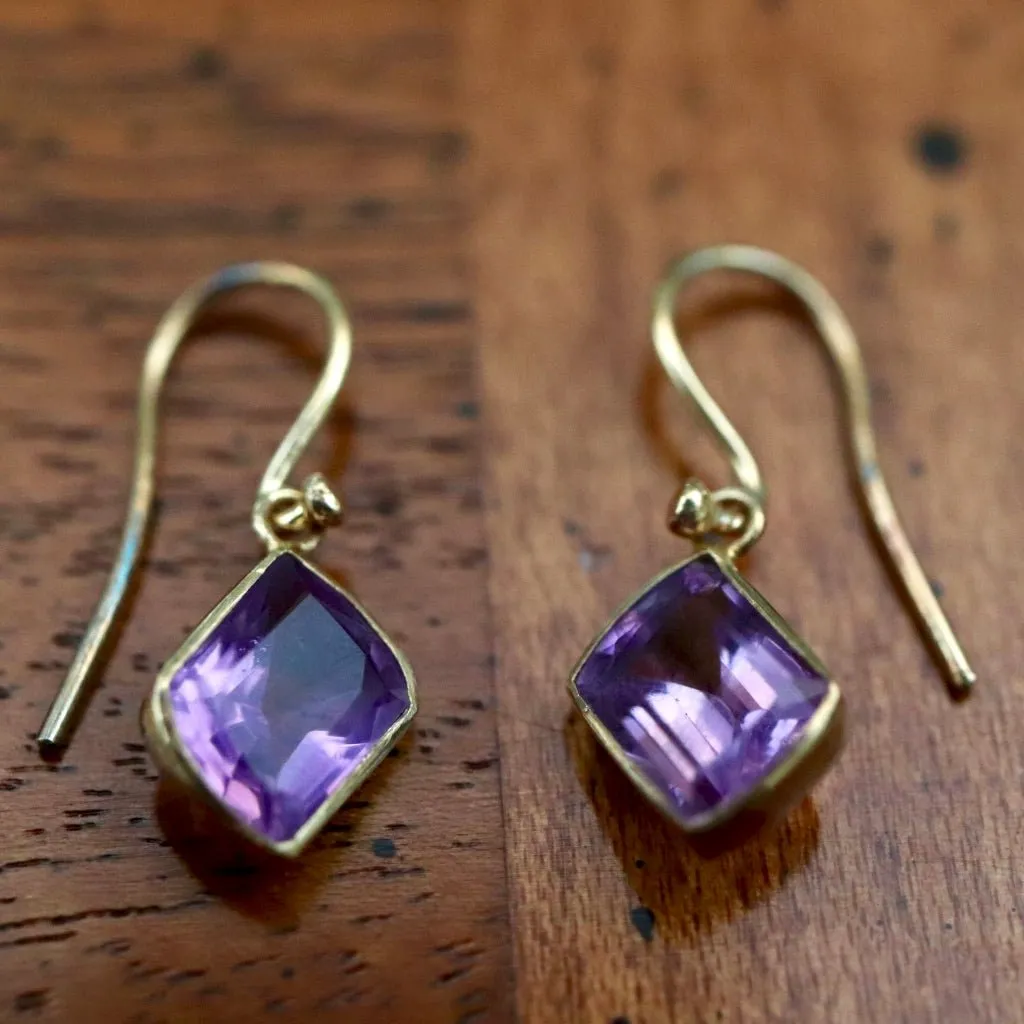 Amethyst Art Nouveau Dangle Earrings