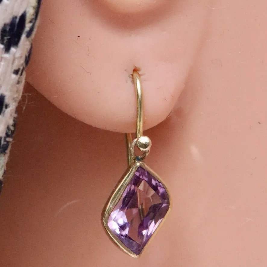 Amethyst Art Nouveau Dangle Earrings