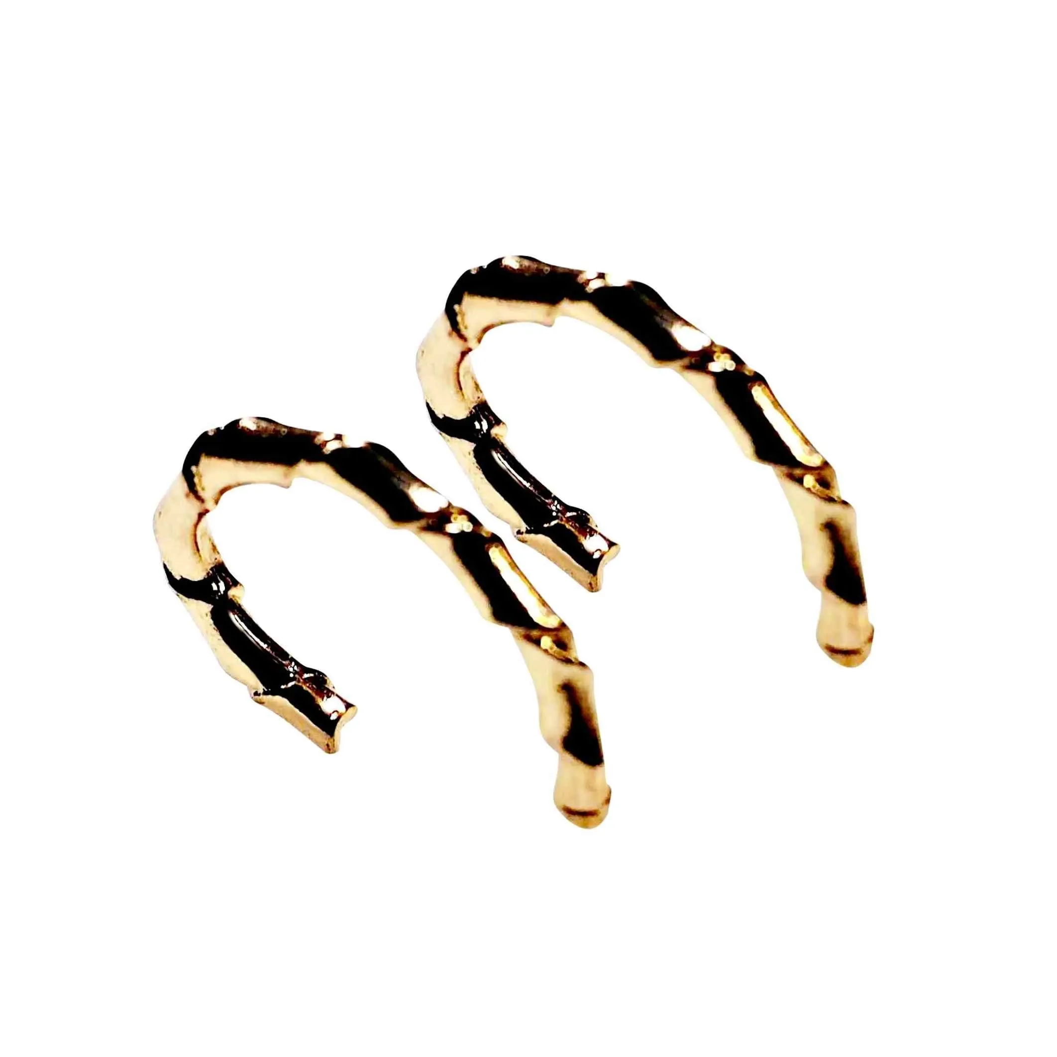 Bamboo Invisible Clip Hoop On Earrings (Gold/Silver)