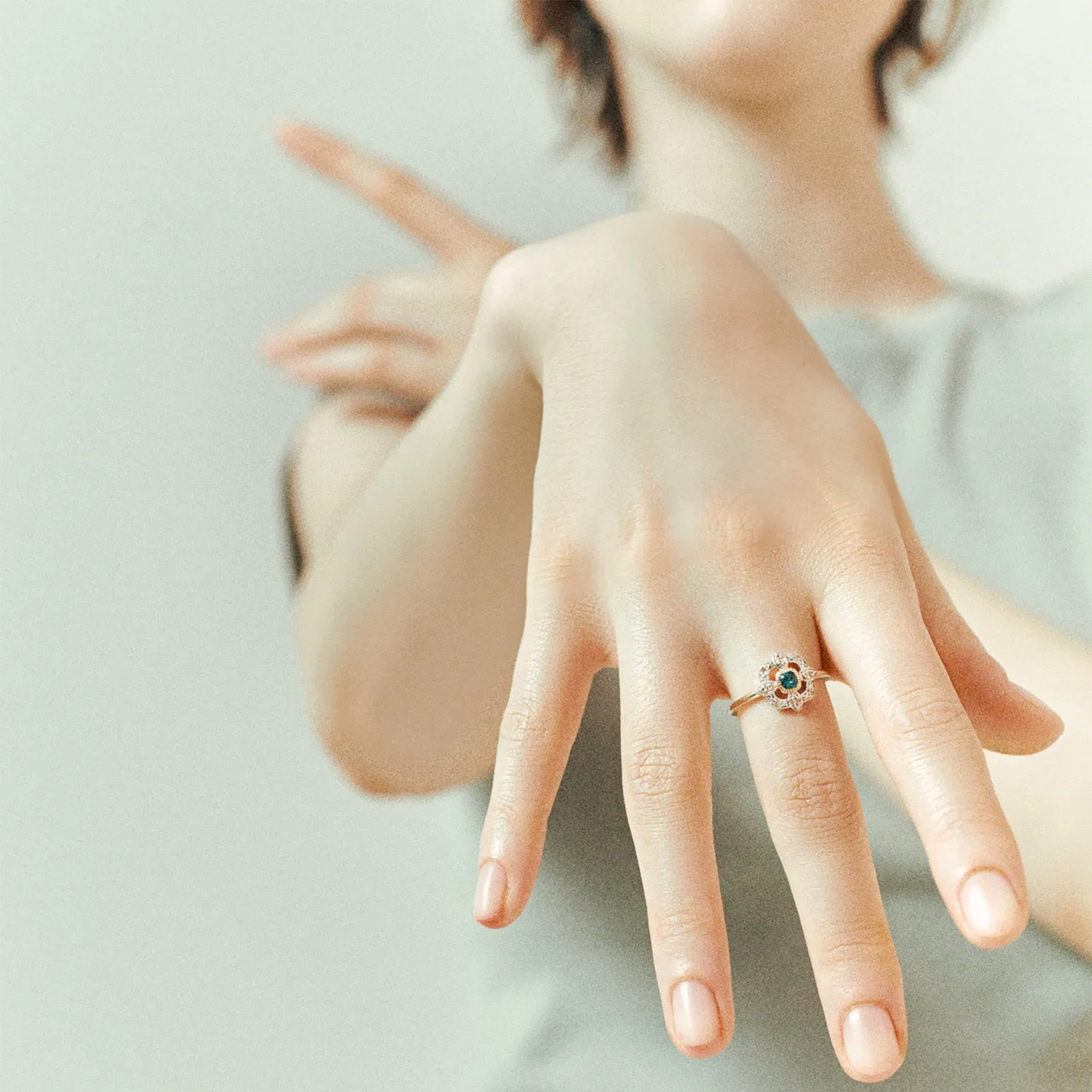 Bettina Ring - London Blue Topaz and Diamond