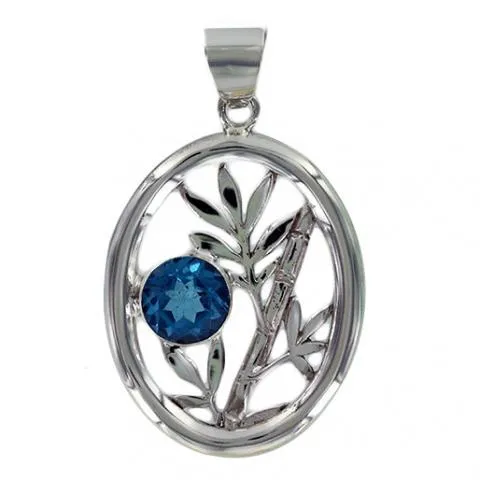 Blue Topaz Sterling Silver Pendant