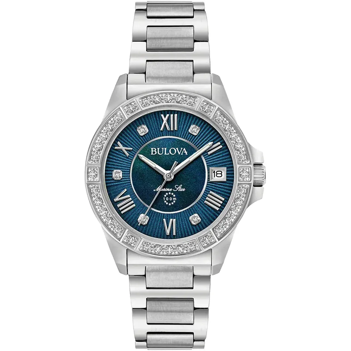 Bulova Marine Star Ladies Silver Watch 96R215