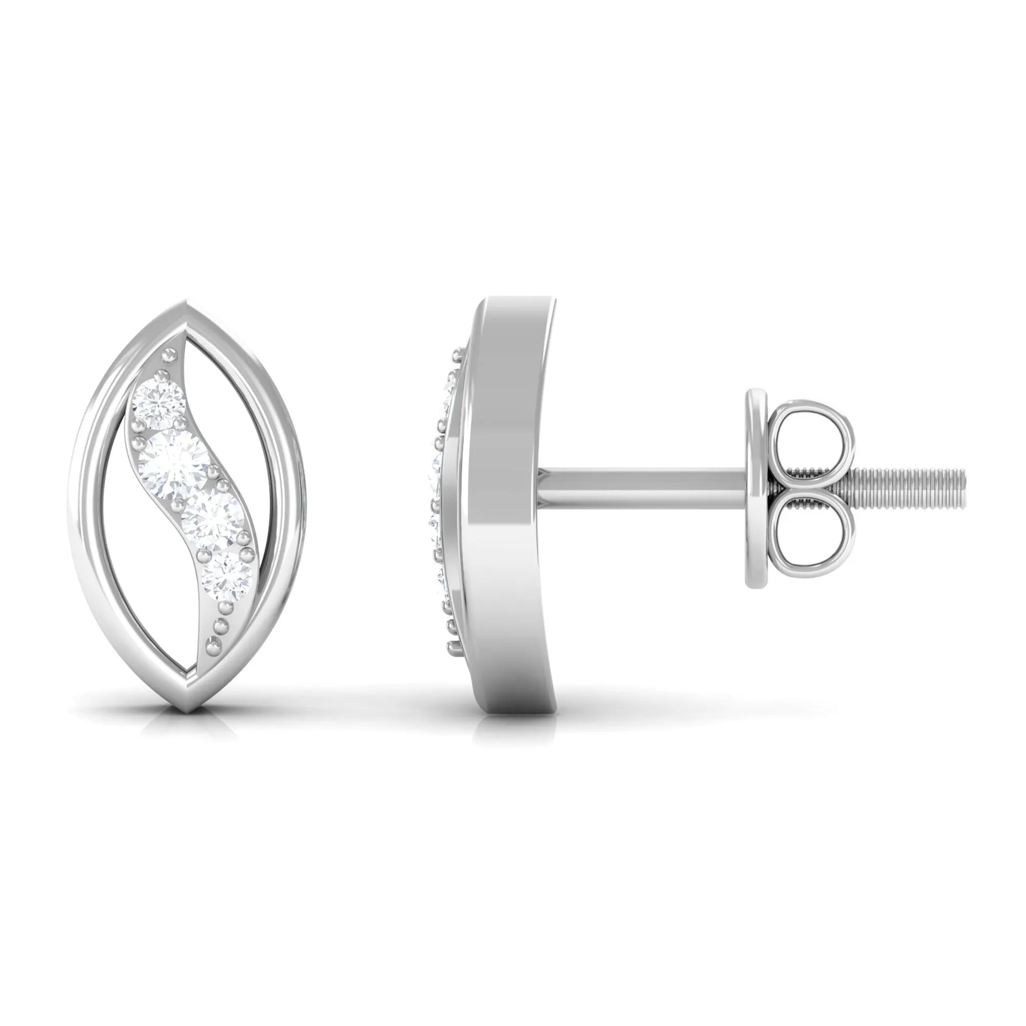 Certified Moissanite Petal Stud Earrings