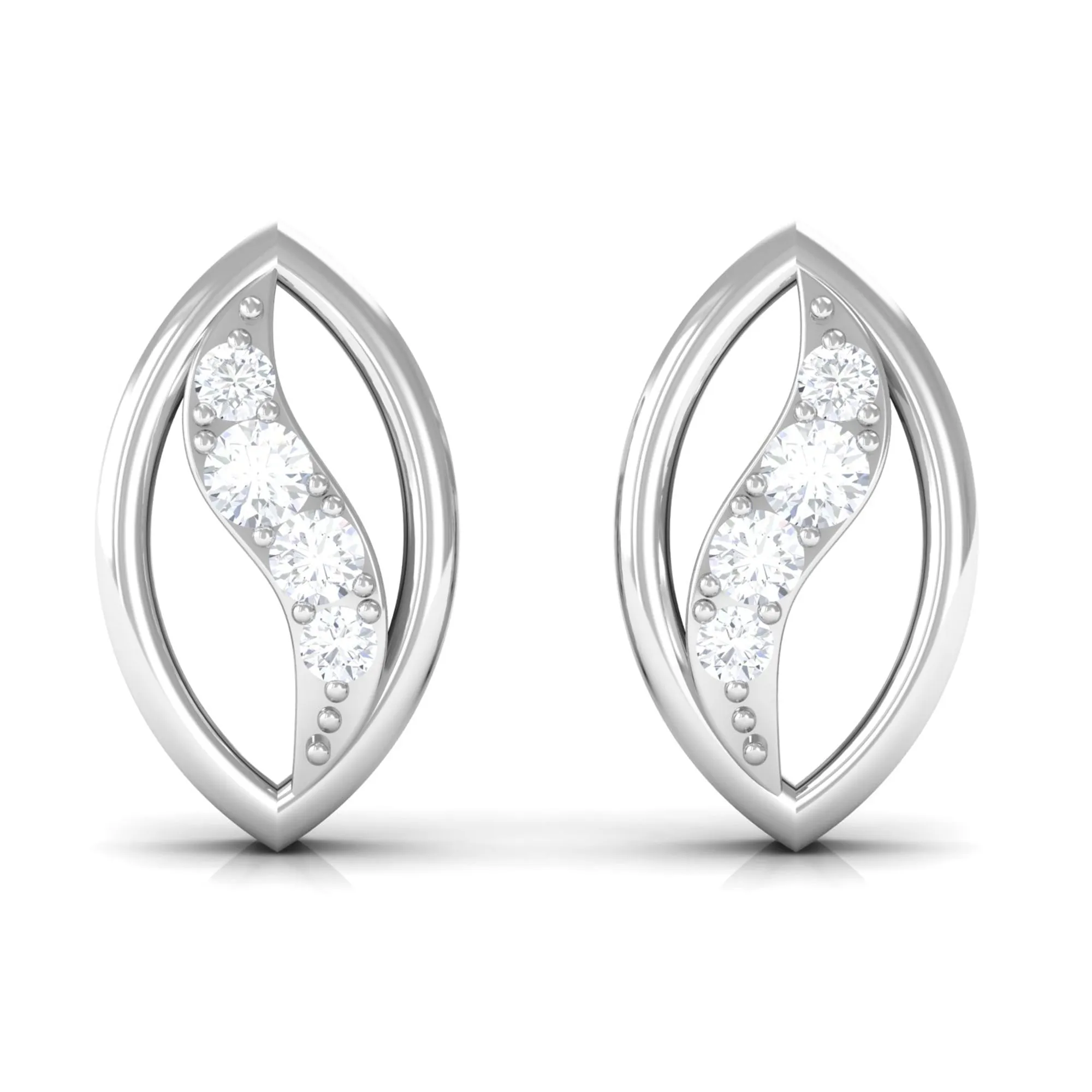 Certified Moissanite Petal Stud Earrings