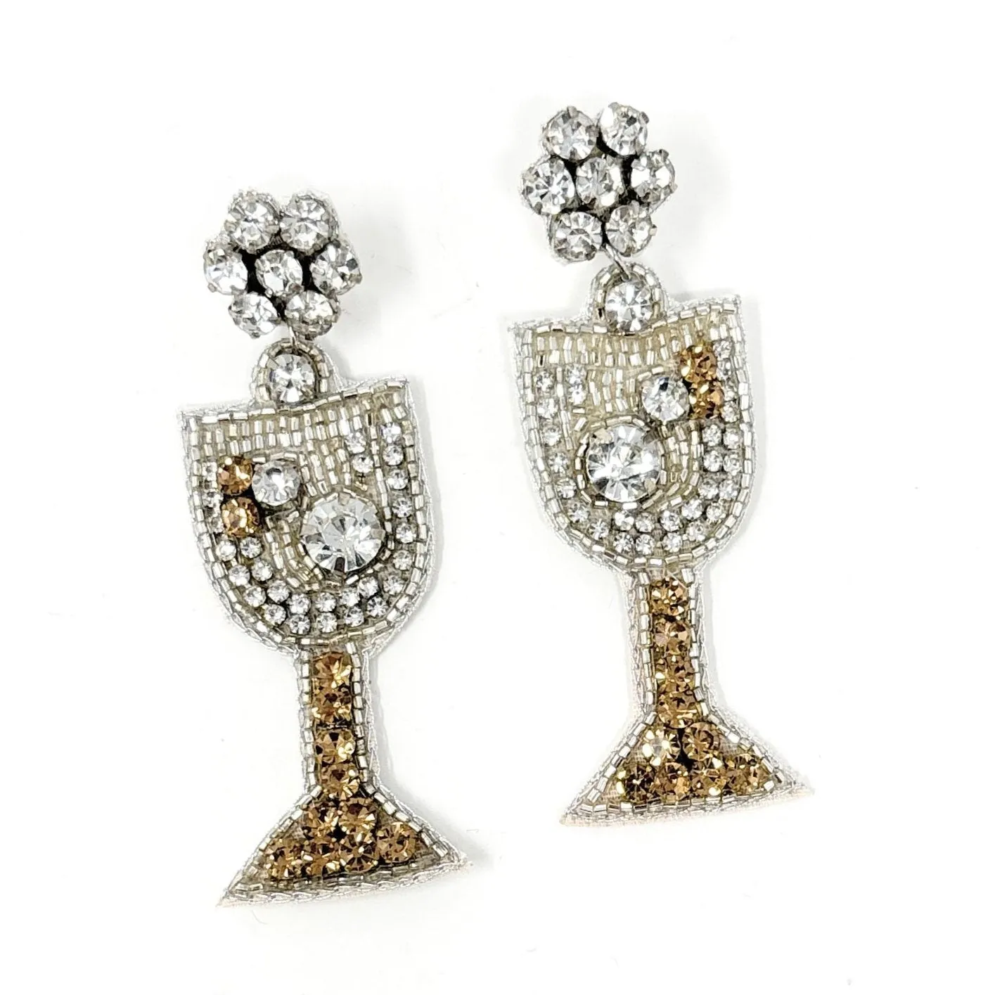 Champagne Jeweled Earrings