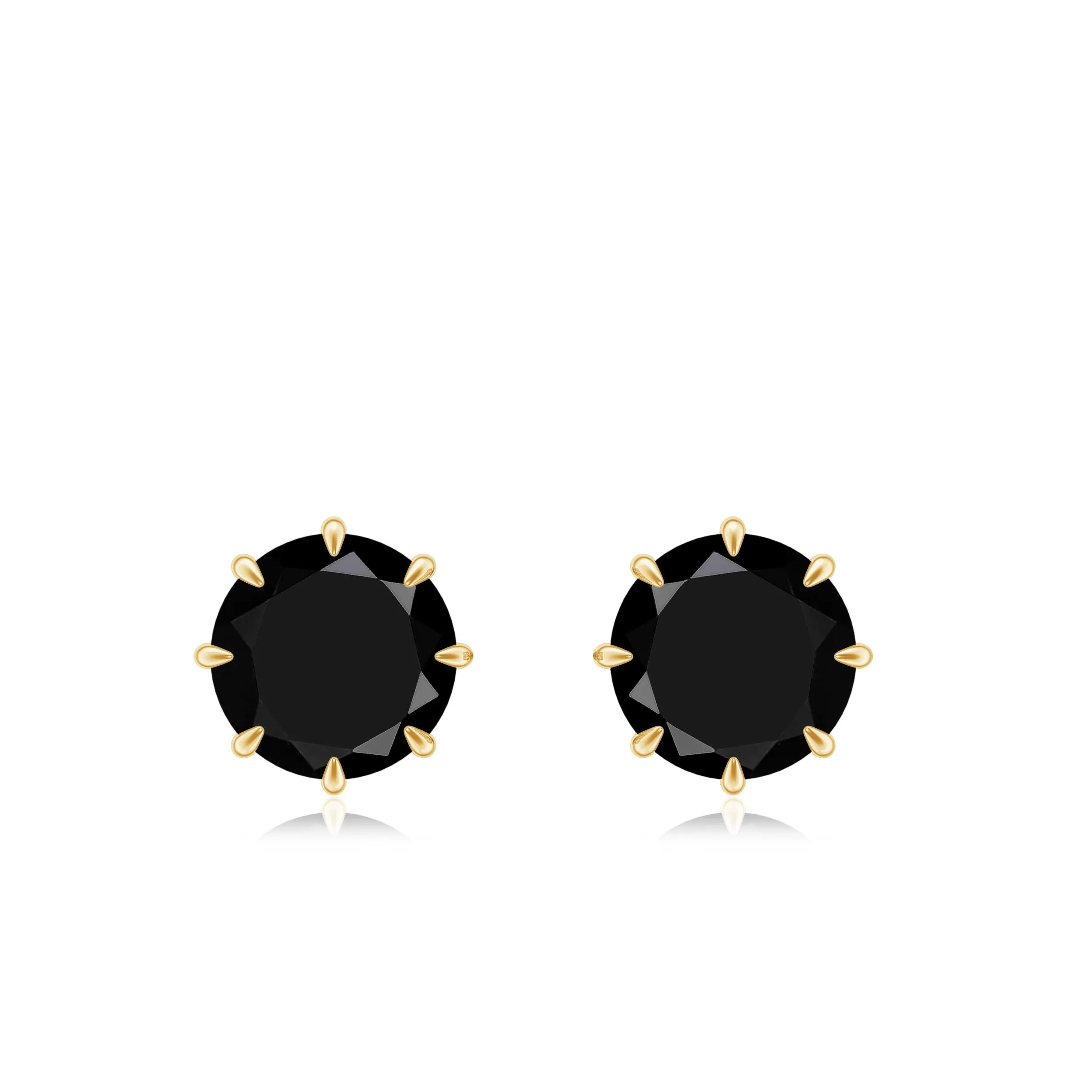 Claw Set Created Black Diamond Solitaire Stud Earrings