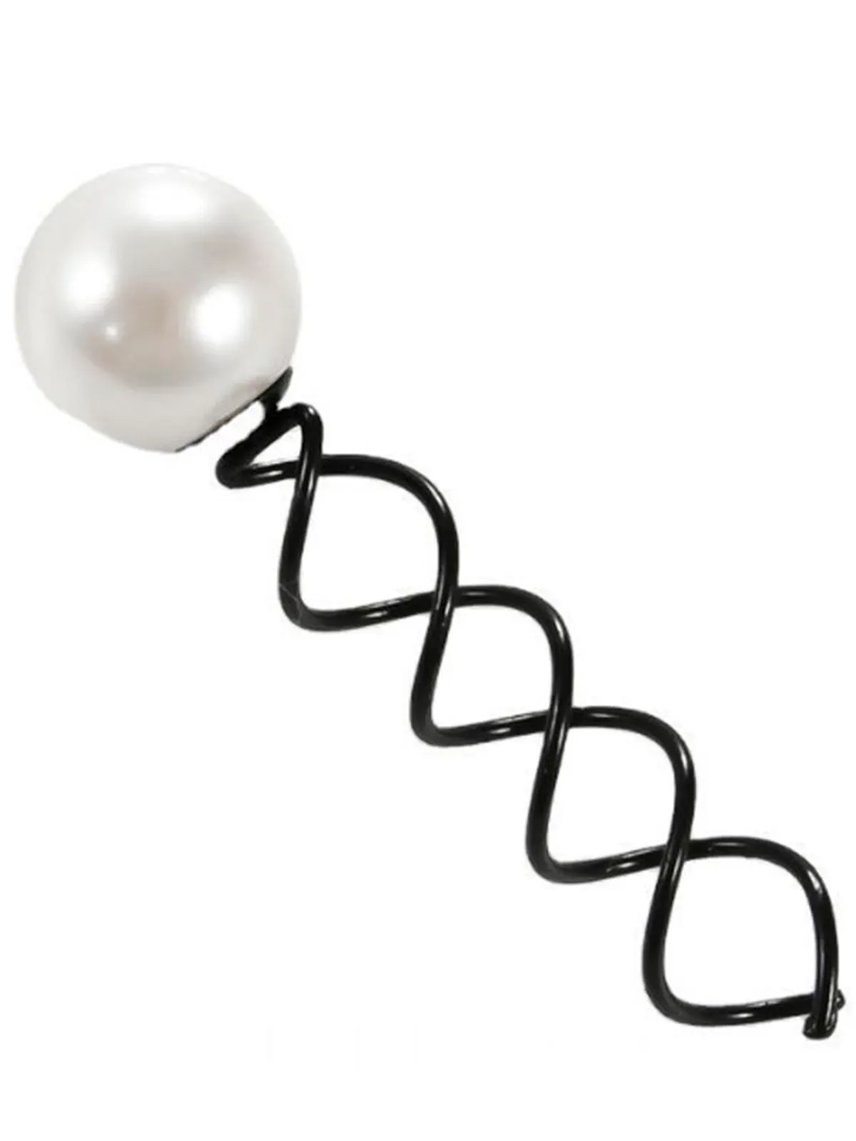 Coiled pearl rotary spiral hairpin