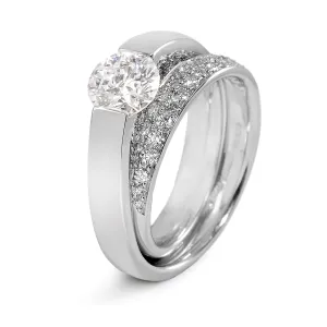 Continuum Diamond Engagement Ring with Pave