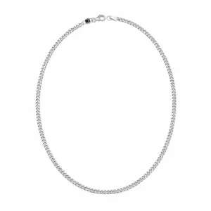 CRISLU Mens 18" Matte Curb Chain Necklace Finished in Pure Platinum