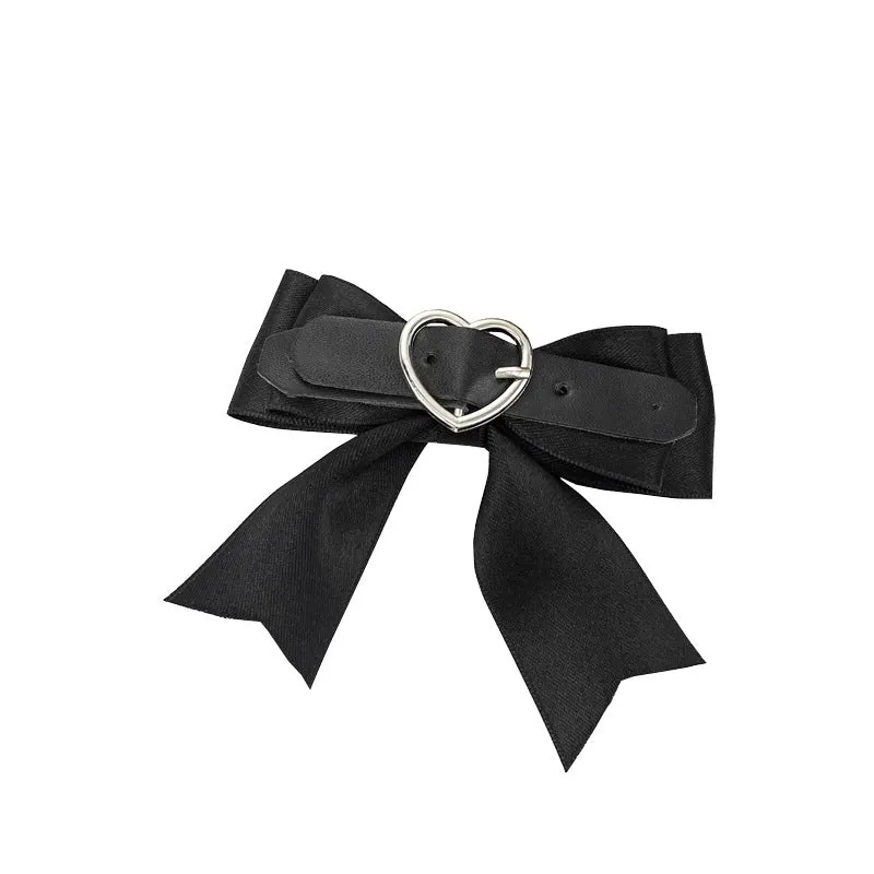 Dark Heart Cross Bow Hairpin Lolita Headdress Sweet Cool Gothic Style KC Side Hairpin Hair Accessories