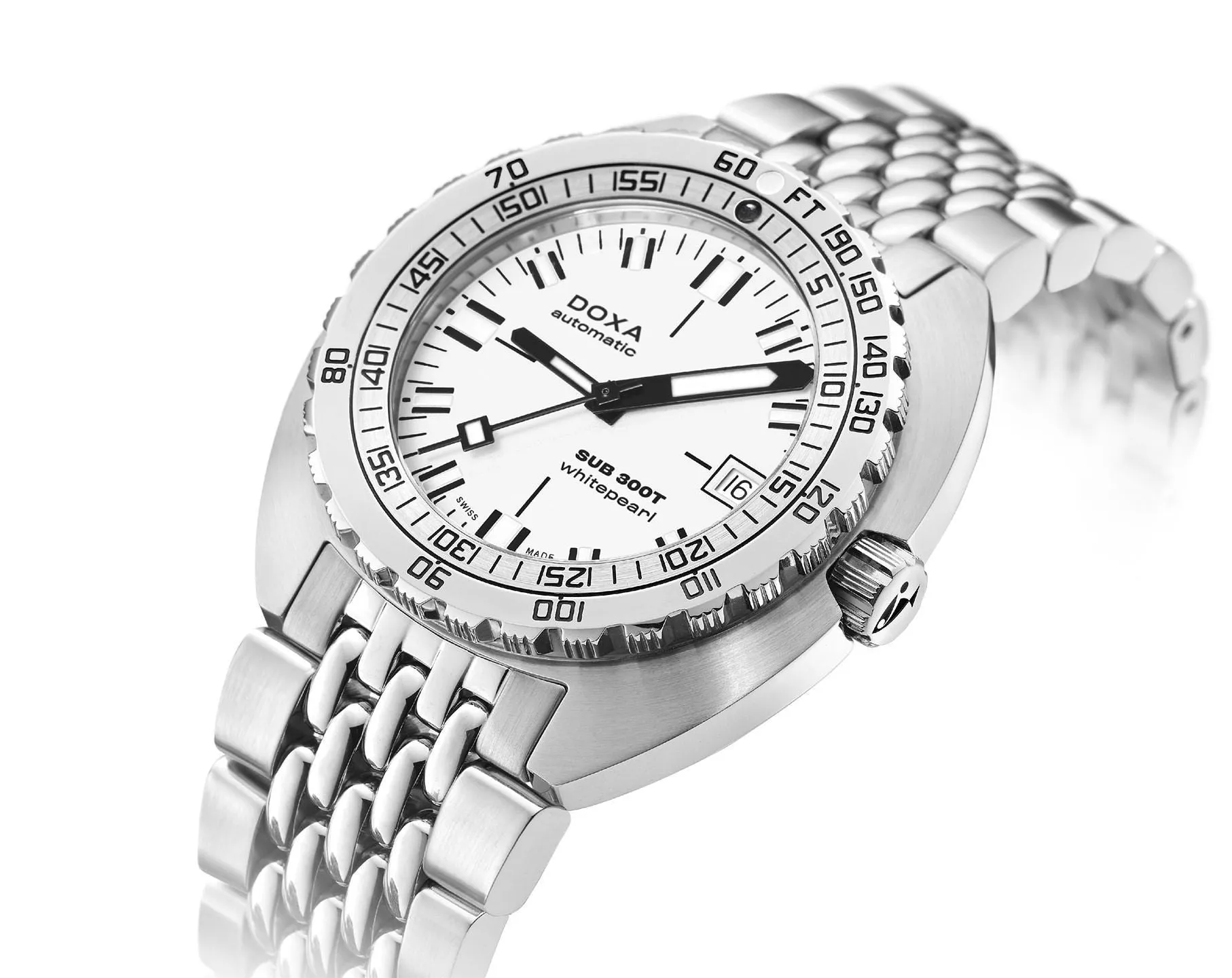 DOXA Sub 300T Whitepearl Stainless Steel - 840.10.011.10