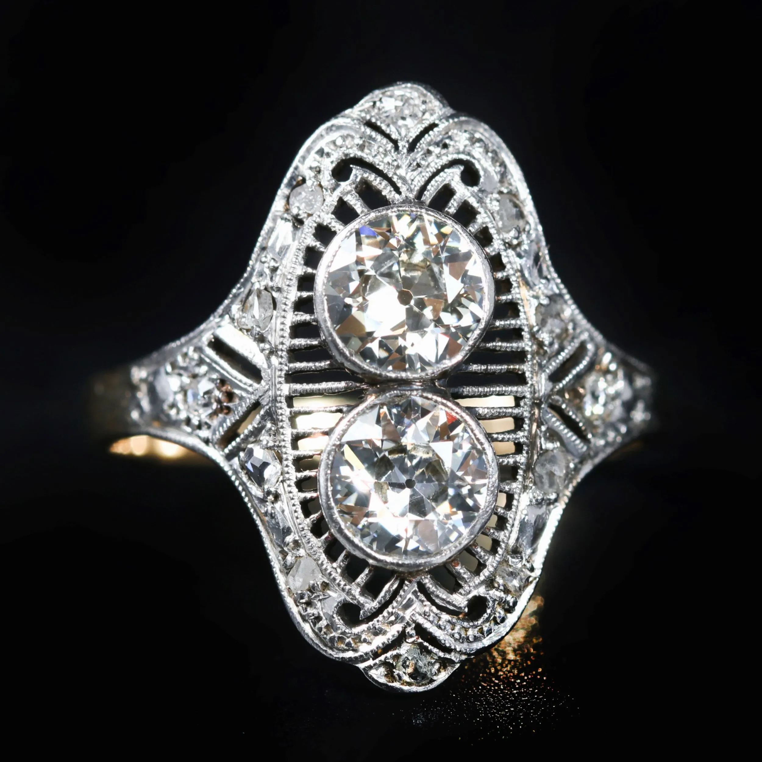 Edwardian 1.32 CTW Diamond Toi et Moi Ring