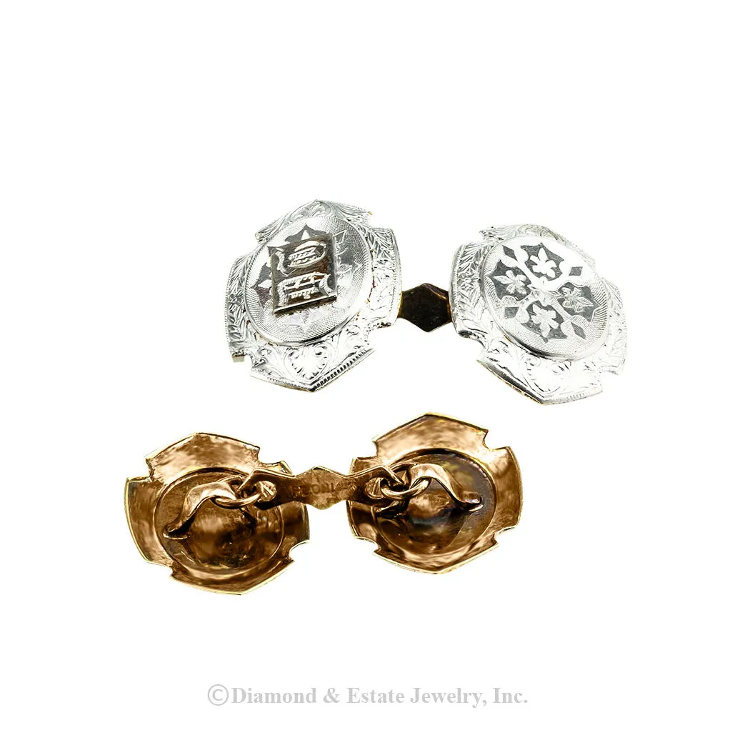 Edwardian Platinum Gold Cufflinks