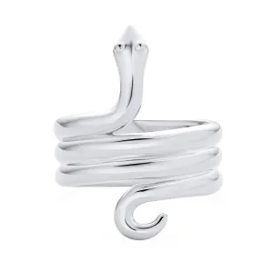 Egyptian Serpent Snake Silver Ring Band for Garden Animal Pet Reptile Lovers