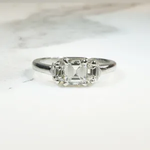 Emerald Cut Diamond Trilogy Ring by 720