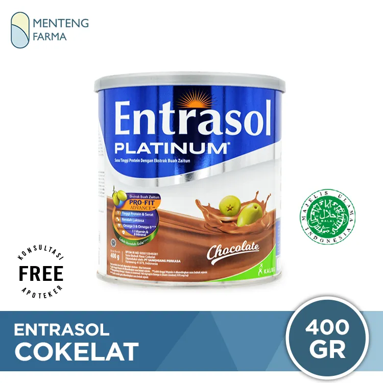 Entrasol Platinum Chocolate 400 Gram - Susu Tinggi Protein Lansia