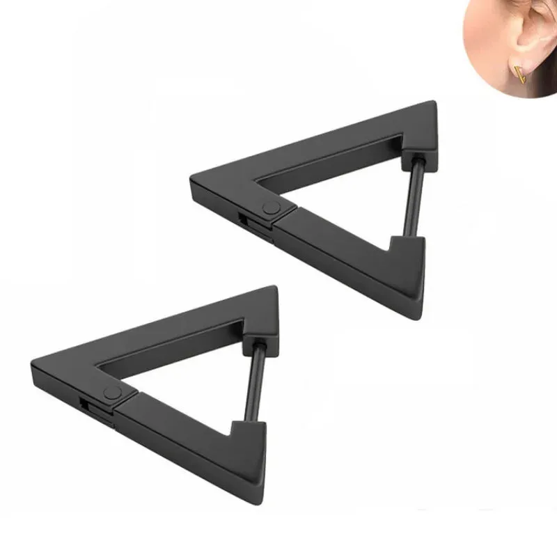 European and American Fashion Geometric Men's Titanium Personalized Hip-hop Punk Stainless Steel Party Earrings