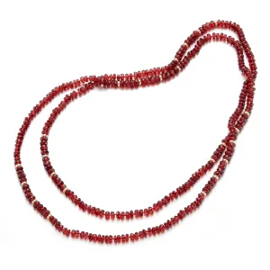 Faceted Garnet Rope Necklace