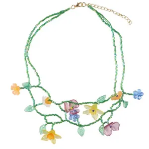 Fairycore Flower Layered Necklace