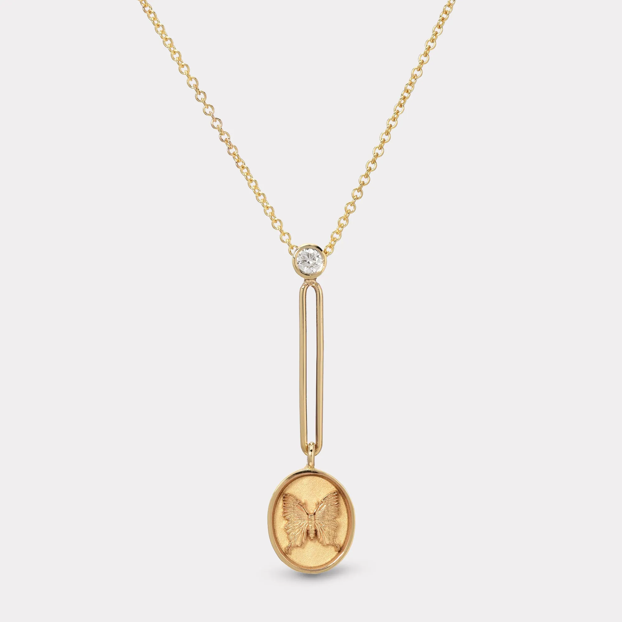 Fantasy Signet Pendant Necklace - Butterfly