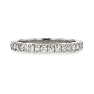 Full Cut Diamond Half-Way Band in Platinum, Size 6.5