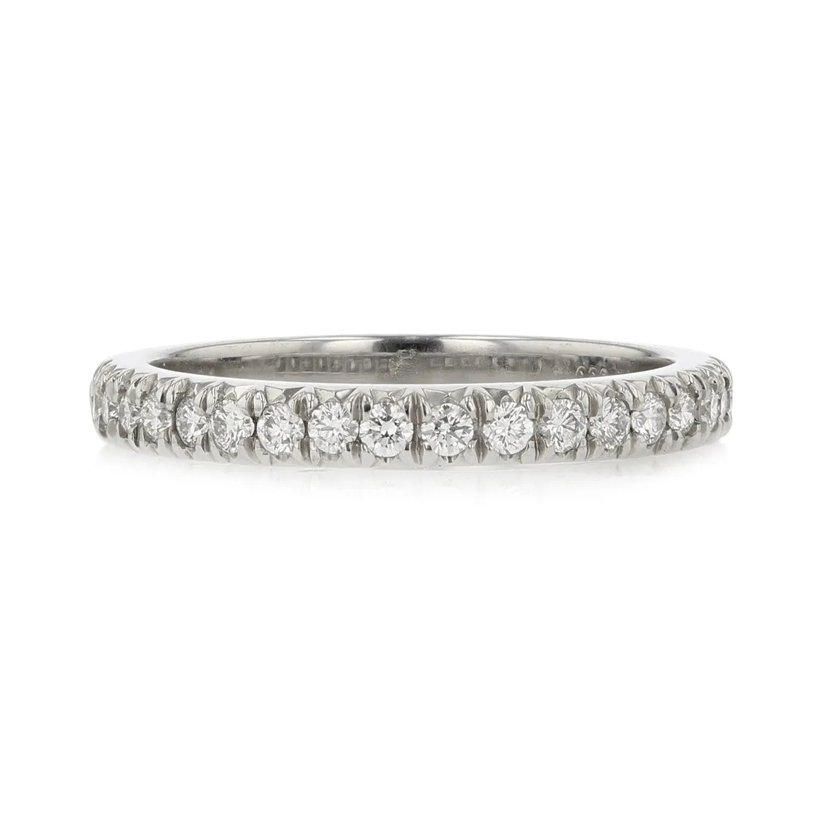 Full Cut Diamond Half-Way Band in Platinum, Size 6.5