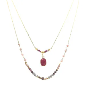 Garnet & Rhodochrosite Handcrafted Necklace