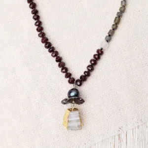 Garnet and Pearl Mix Necklace