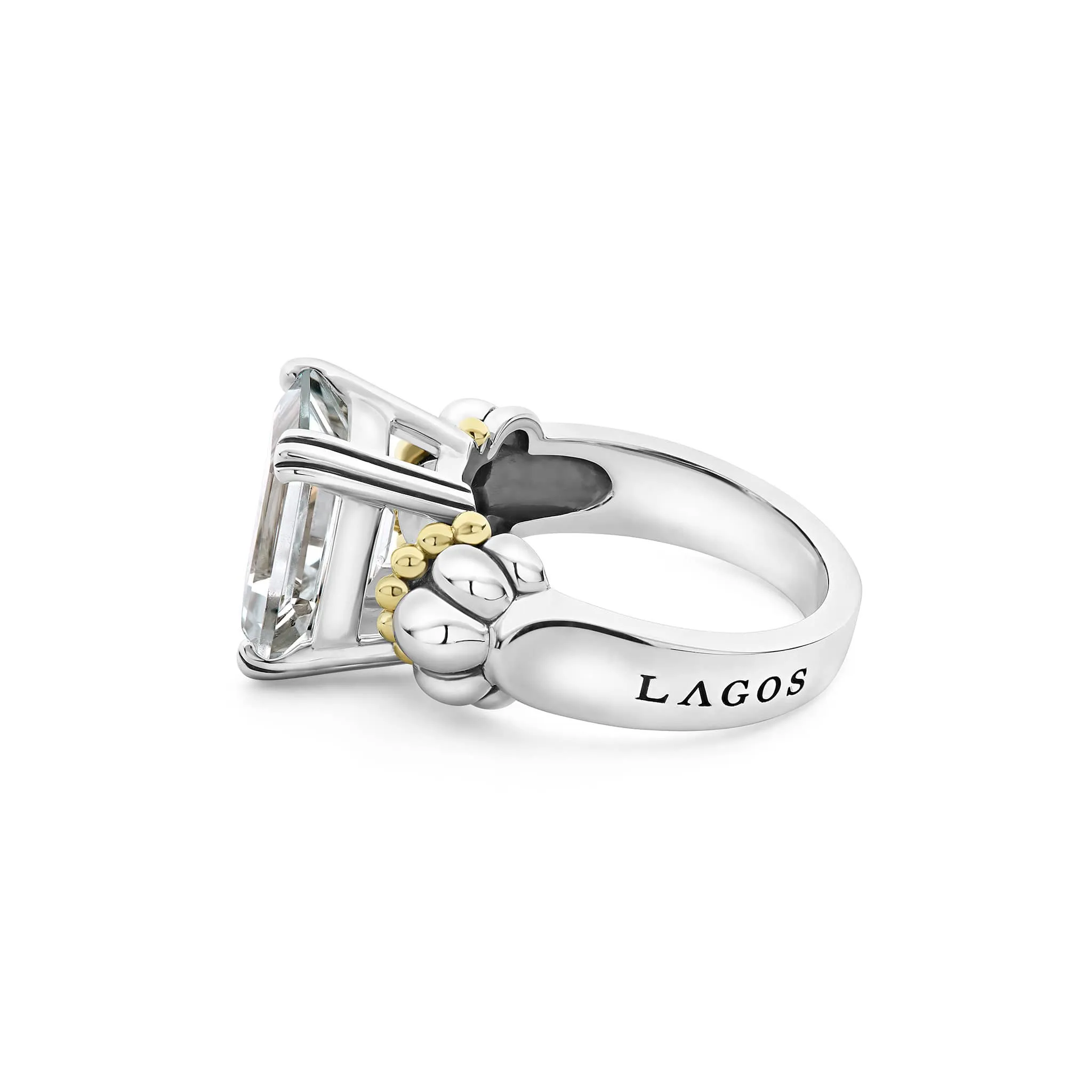 Glacier Medium Emerald-Cut White Topaz Ring