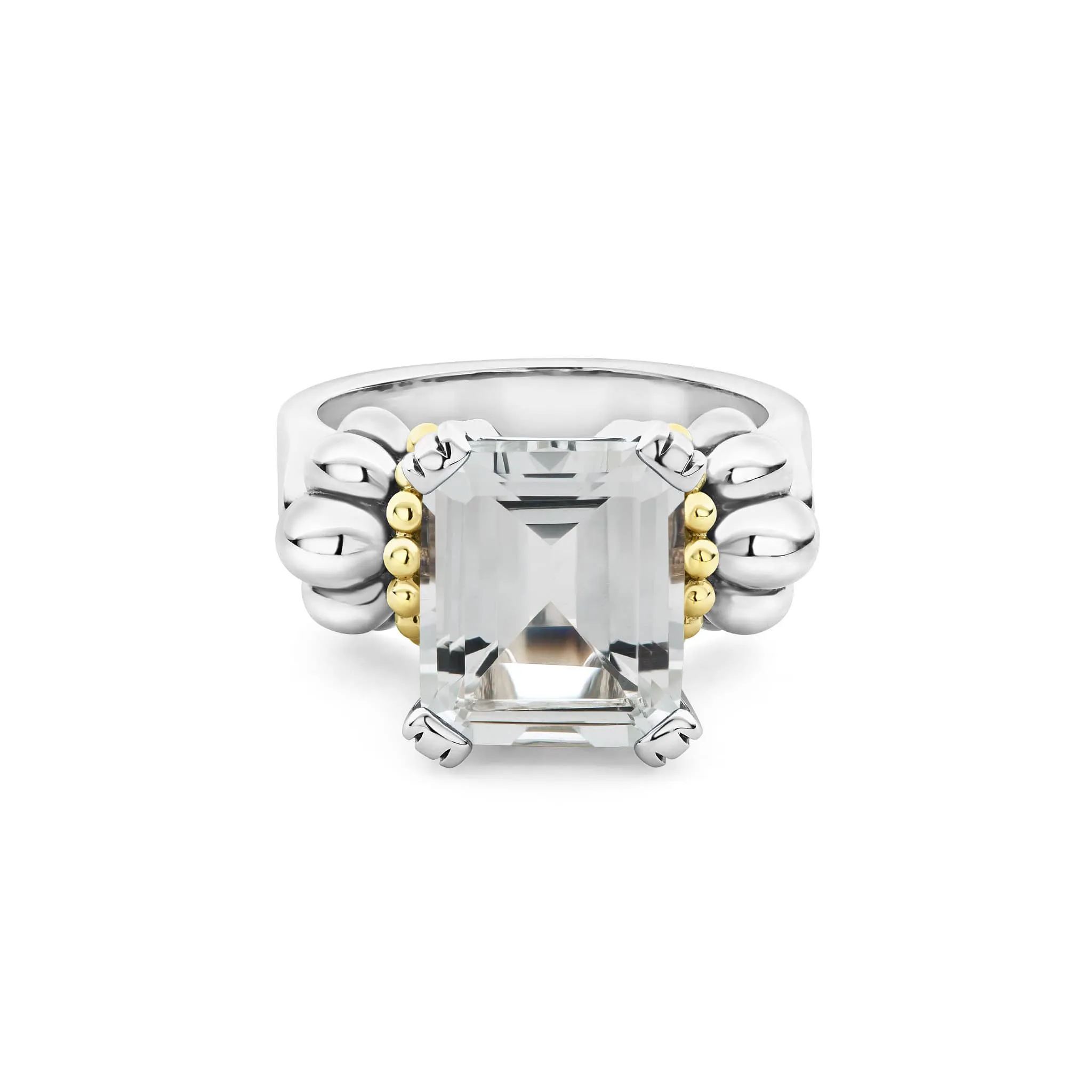 Glacier Medium Emerald-Cut White Topaz Ring