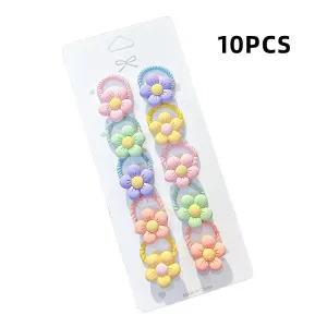 Hairpin Bowknot Knitted Flower Kids Barretees