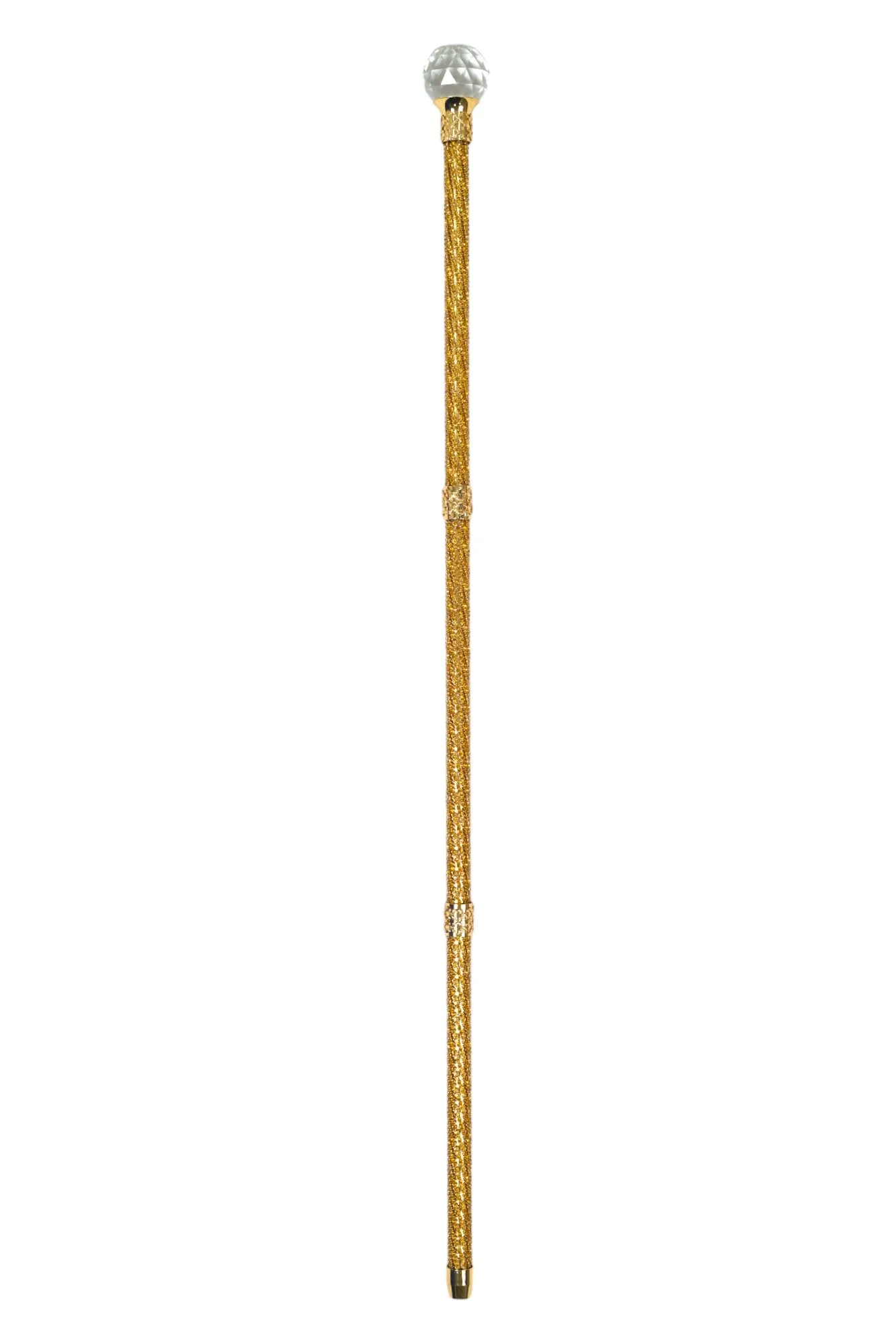 Handmade Topaz Crystal-Encrusted Walking Cane