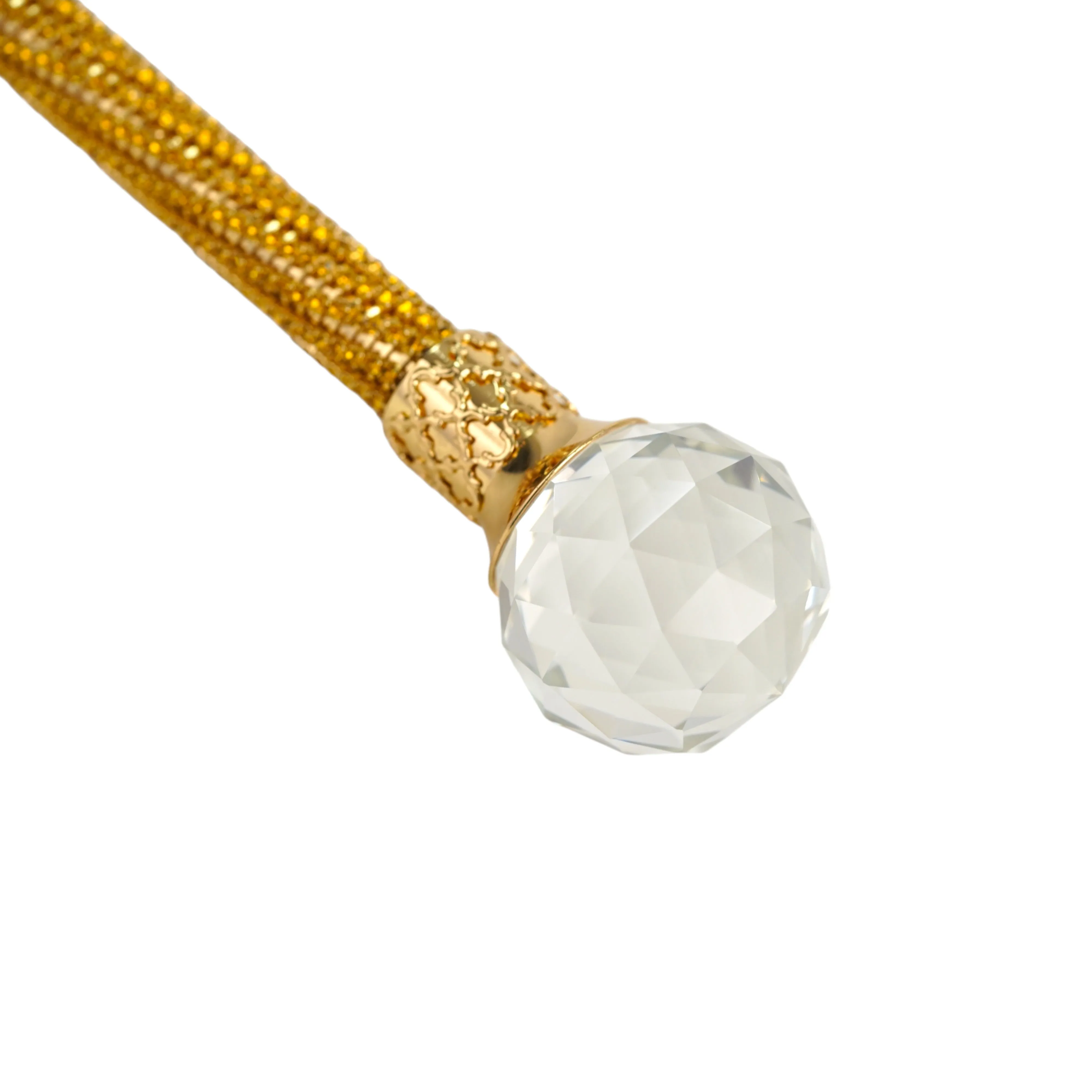 Handmade Topaz Crystal-Encrusted Walking Cane