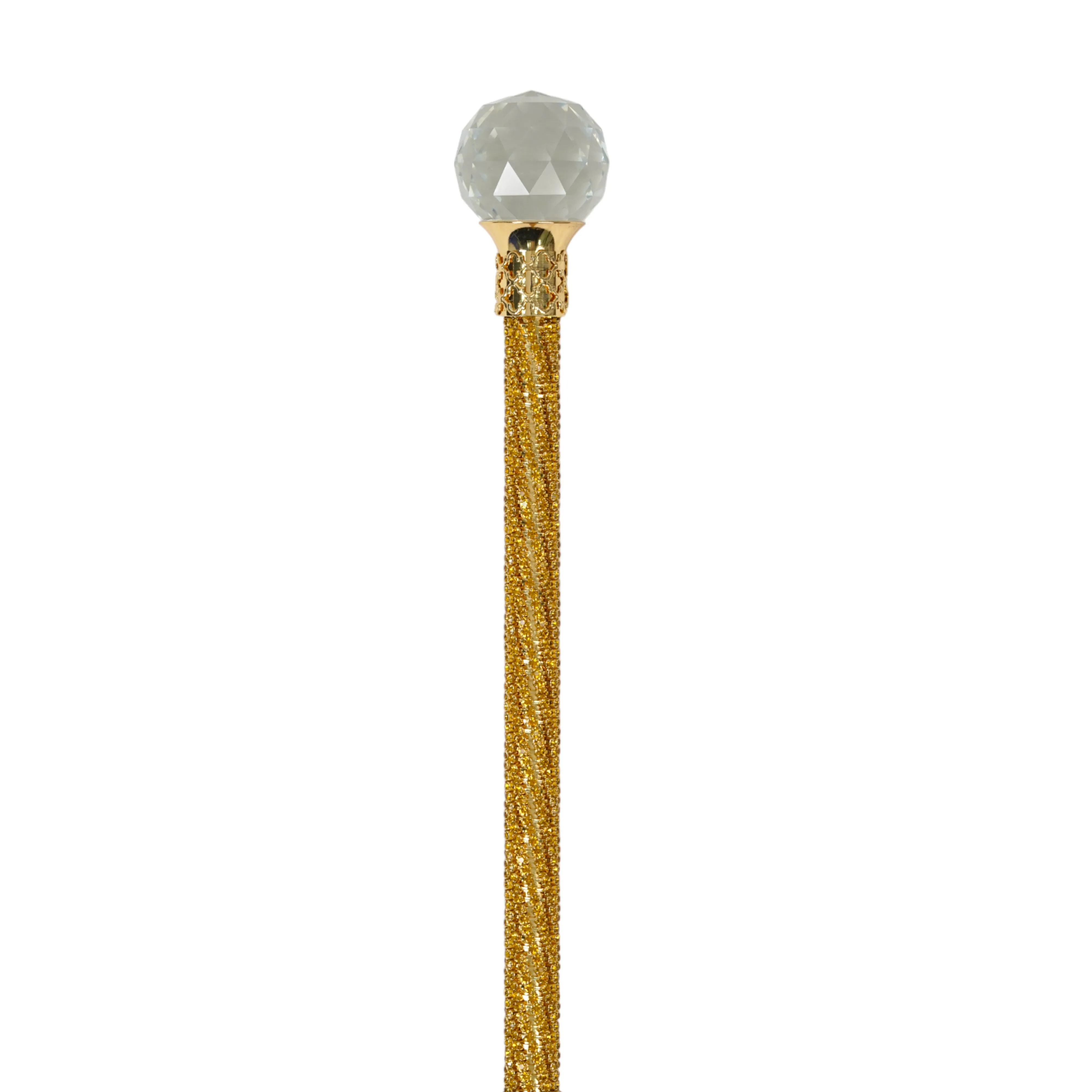 Handmade Topaz Crystal-Encrusted Walking Cane