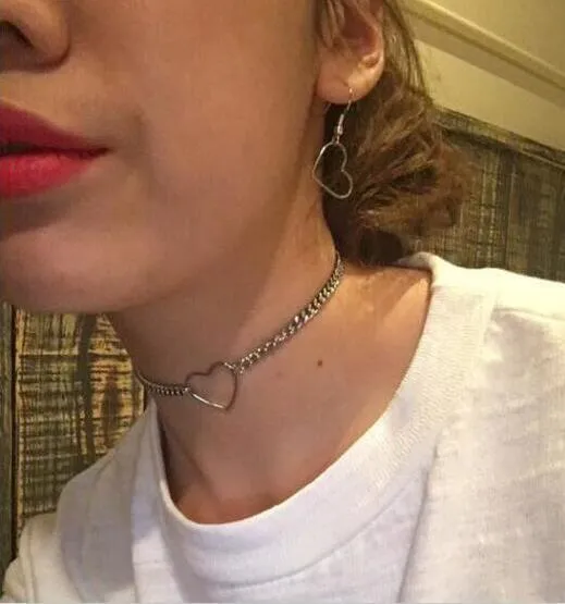 Heart Metallic Minimalistic Chain Choker