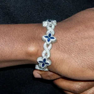 High End Jewelry - Iced Out Diamond Sapphire Bracelet