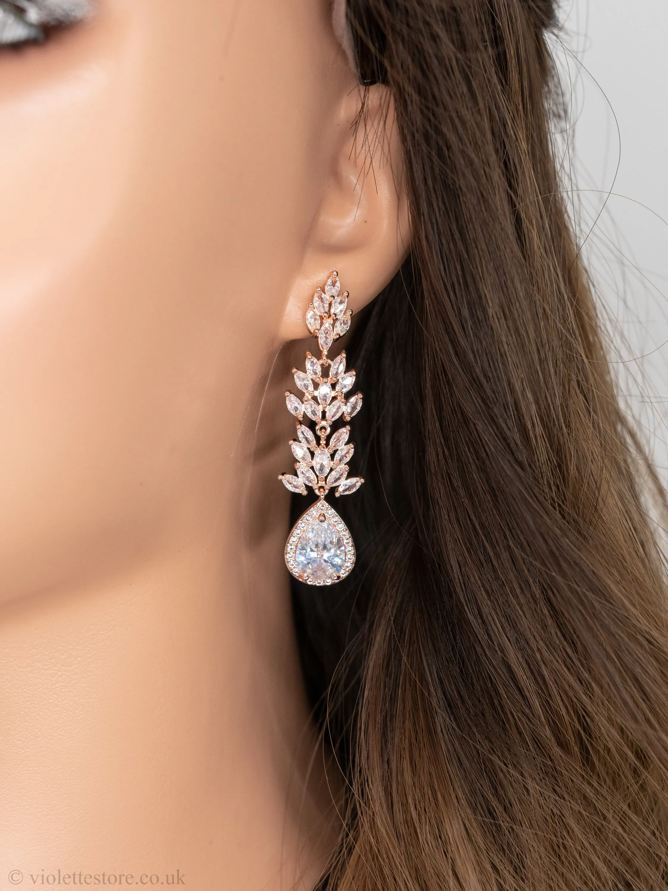 Irina Long Wedding Earrings