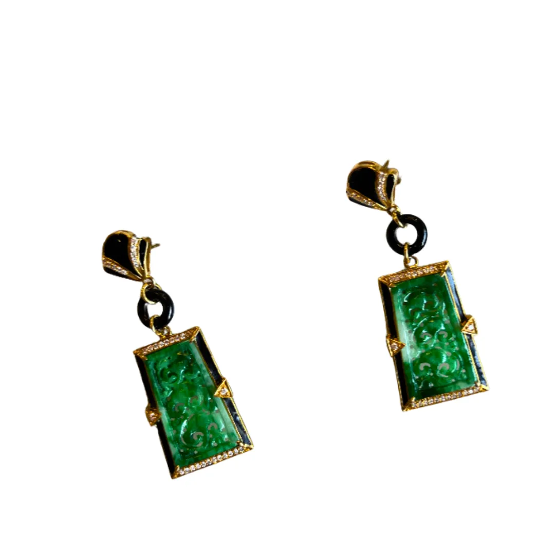 Jade & Onyx Earrings