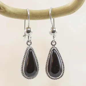 Jade Teardrop Sterling Silver Drop Earrings