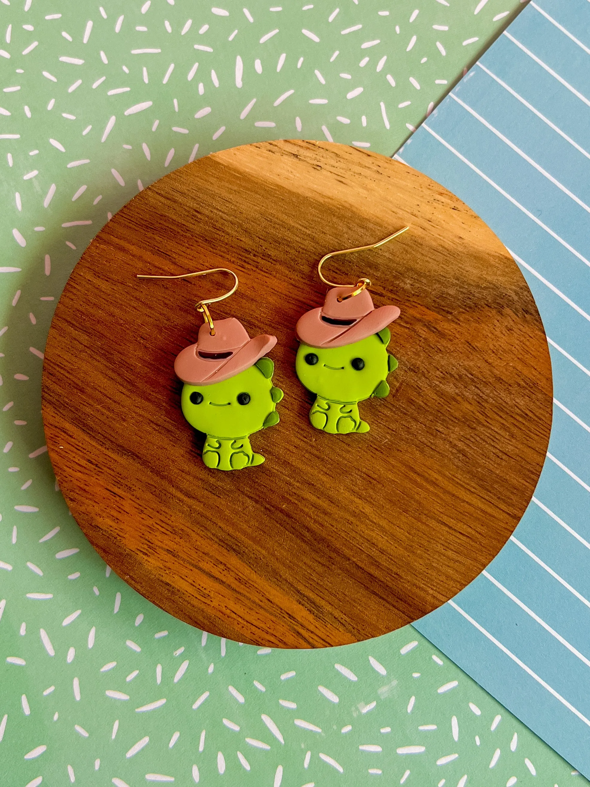 Lenny the Dino Earrings | Clay Earrings